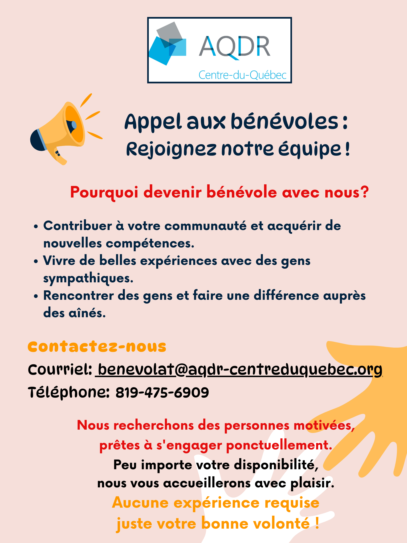 L'AQDR recherche des bénévoles