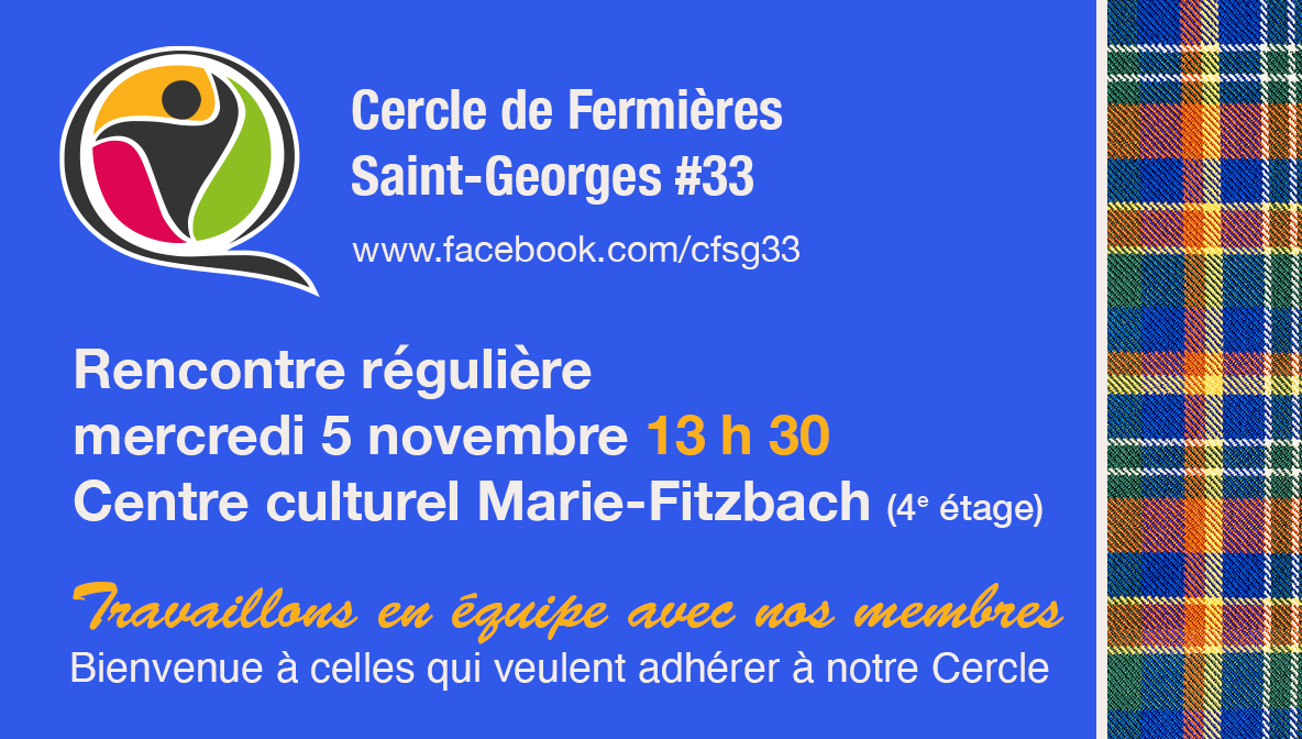 Cercle de Fermières Saint-Georges, voir le Facebook @cfsg33