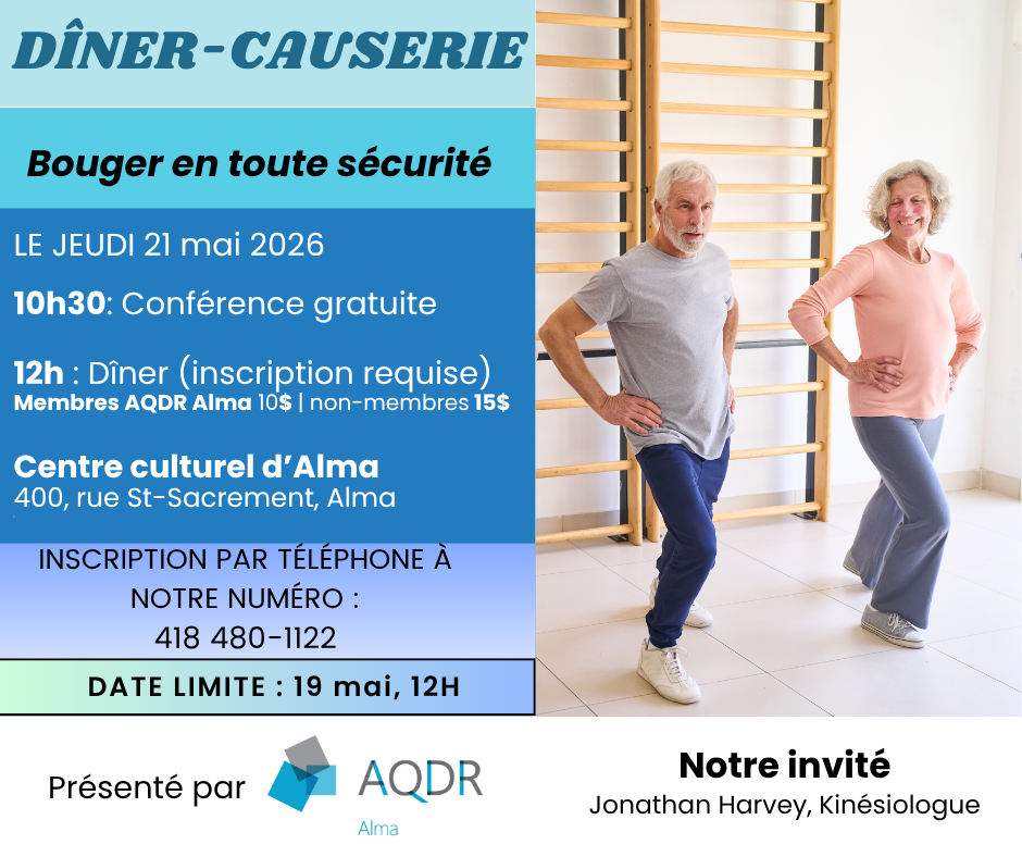 Inscrivez-vous à notre dernier Dîner-causerie avant la période estivale ! De retour dès septembre 2026 !